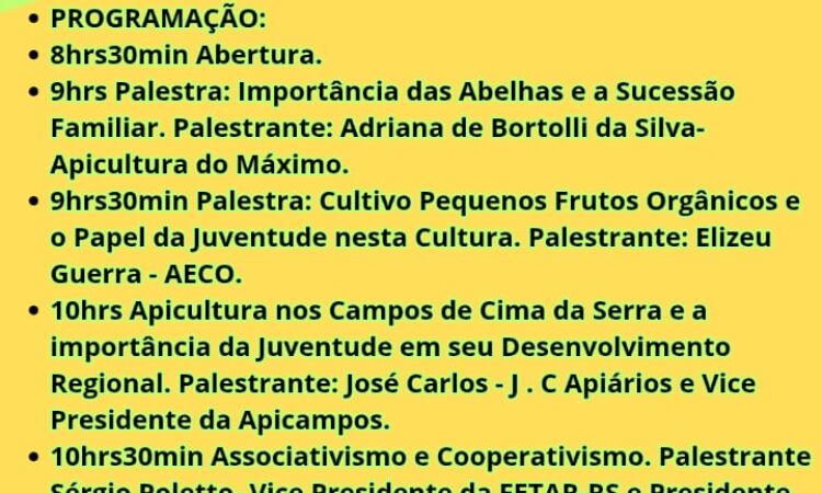 São José dos Ausentes recebe o 1º Jovem Abelheiro com foco na sucessão rural e cooperativismo